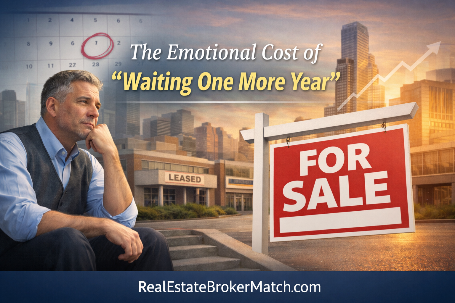 Commercial real estate investor weighing the decision to wait one more year before buying or selling a property